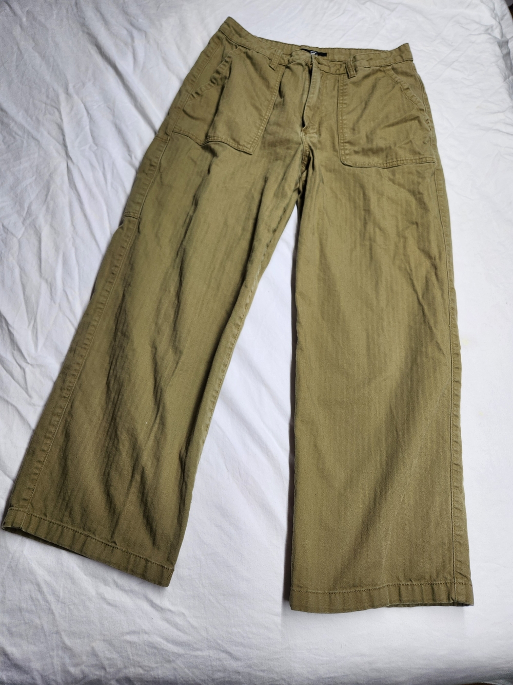 Vans Olive Green Wide-Leg Utility Pants
